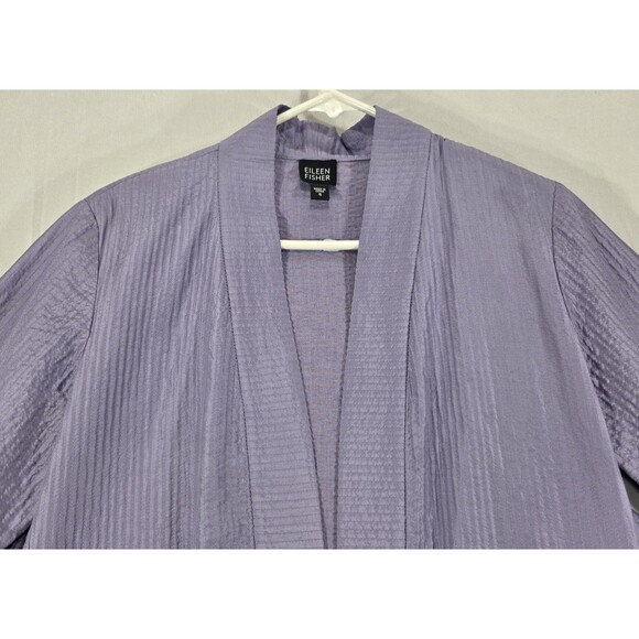 Eileen Fisher Silk Pant Set Kimono Jacket Minimalist Lagenlook 2-Piece Purple S - Picture 7 of 14